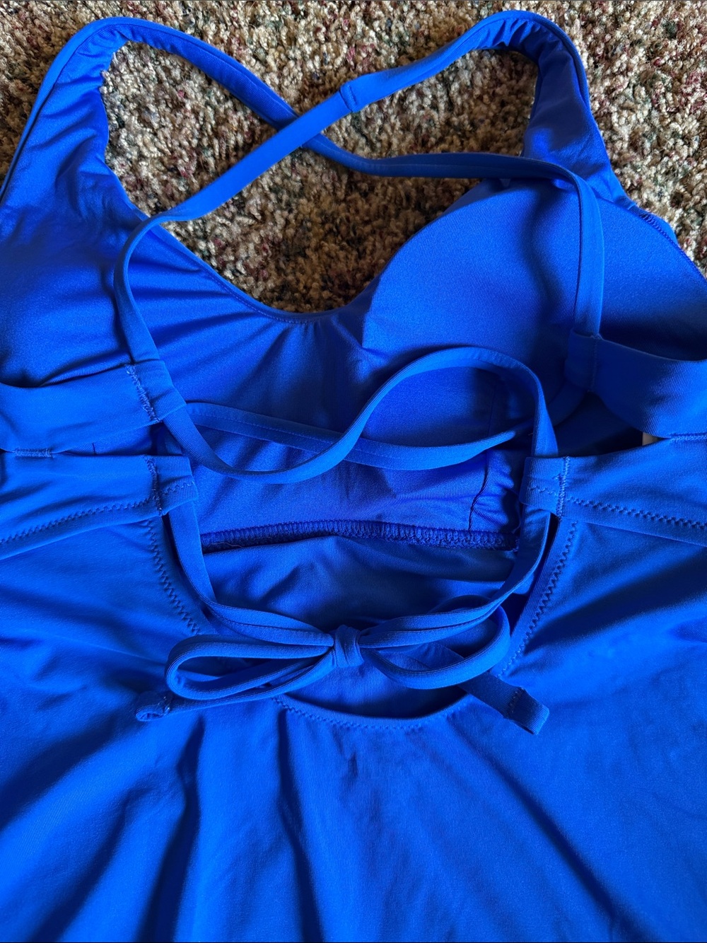 Athleta Royal Blue Triangle Tankini Swim Top - Picture 7 of 9